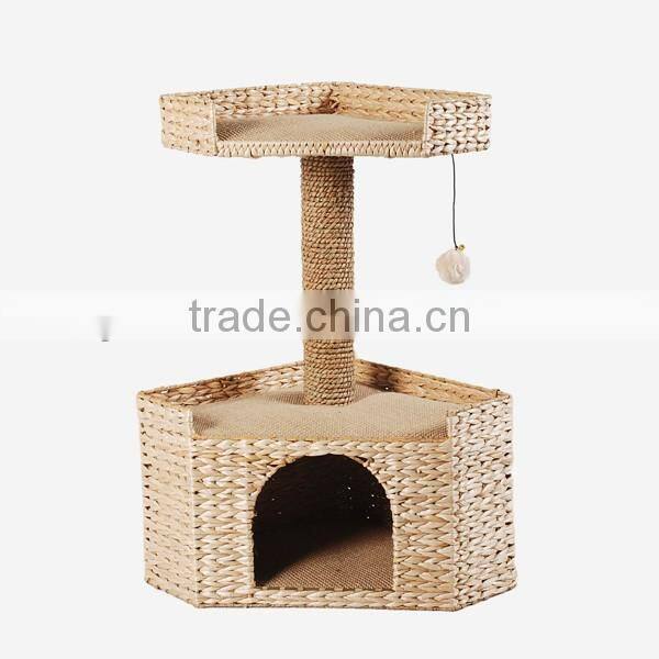 S&D hand made water hyacinth dog cribs , durable indoor wicker luxury cat house, cat cage
