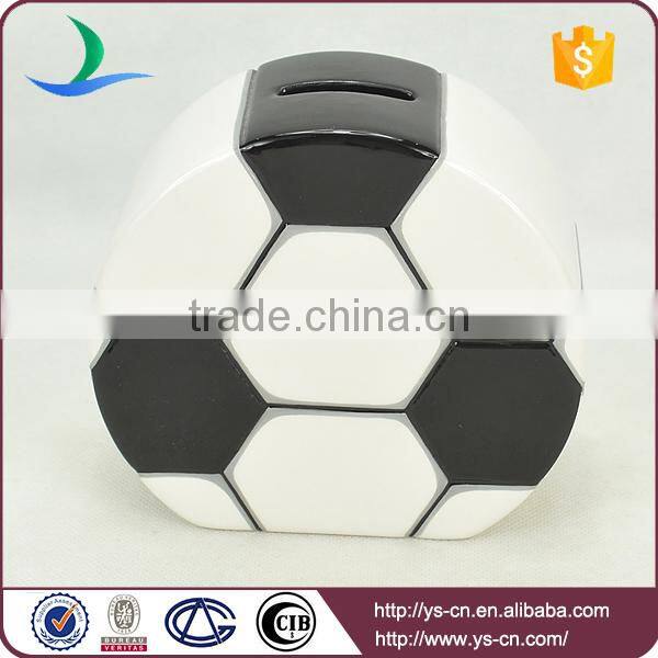Cute football shape ceramic money safe box