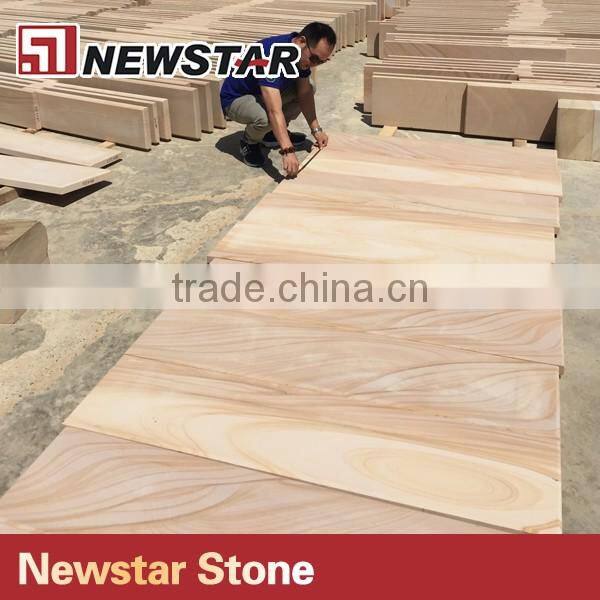 Hot sale natural yellow wood sandstone tile price