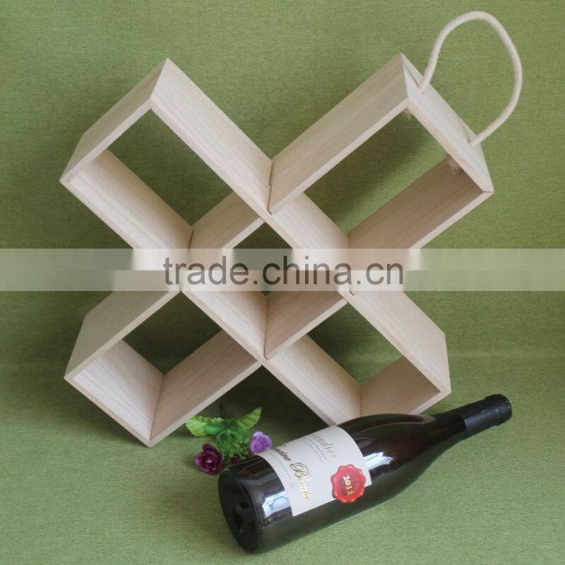 Changeable multifunctional professional design portable DIY wood wine box adjustable wood wine rack with top handle
