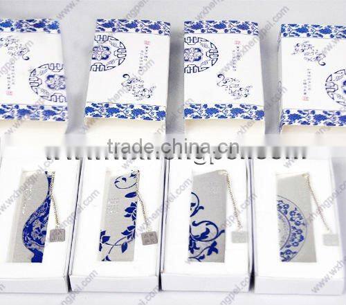 blue and white porcelain bookmark