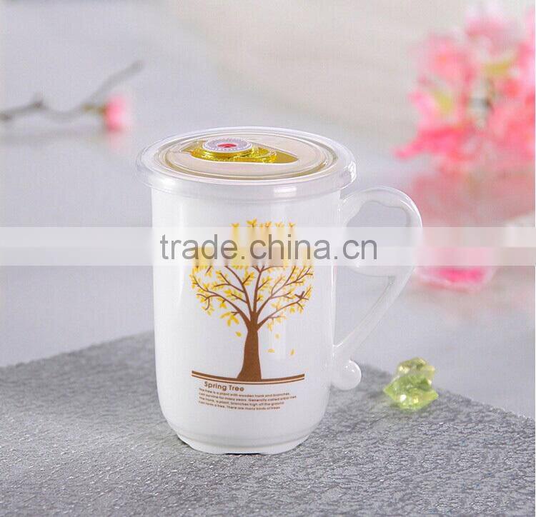 ceramic coffee mug with lid,mug with plastic lid,mug wholesale