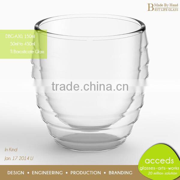 Custom Unbreakable Cappuccino 150ml Glass Cup