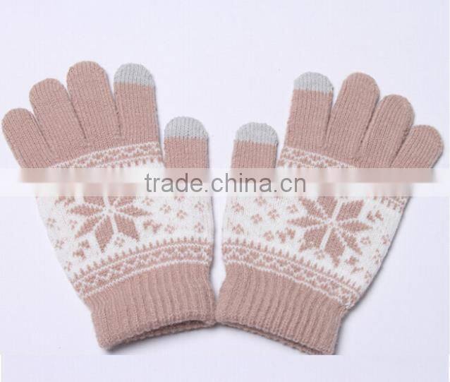 New Octagonal Flower Touch Sensor Gloves Winter Warm Touch Sensing Gloves