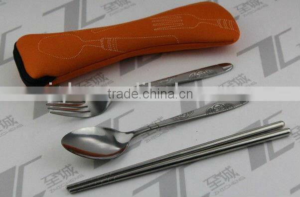 Stainless Steel 430 Fish knife and spoon sets for traveling using and gift