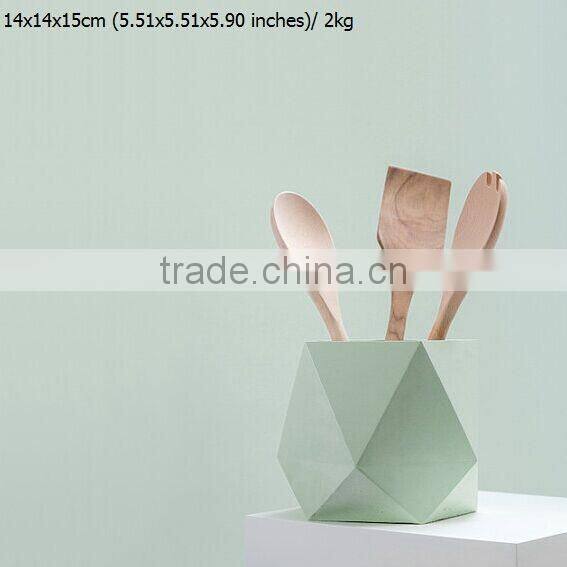 kitchen accessories geometric Storage tank Dark grey Concrete cutlery holder