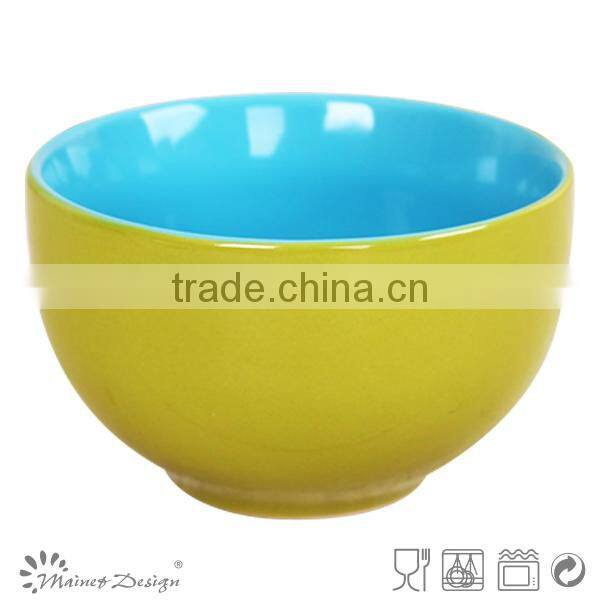 light color ceramic two tone soup bowl