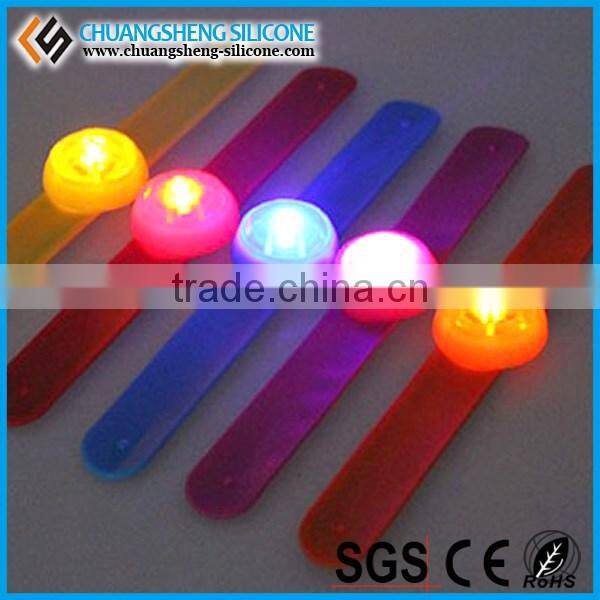 Light Up Slap Silicone Bracelet,High Quality Led Silicone Slap Bracelet,flashing silicone bracelet