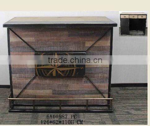 New solid wood vintage cafe Western restaurant table and chairs combination display rack