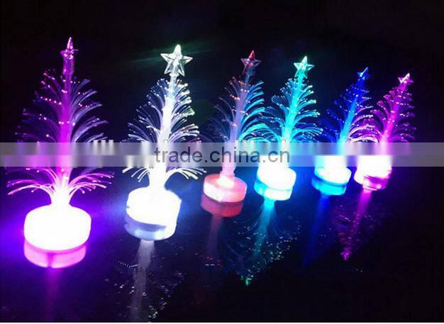 craft artificial LED 7colors changing fiber optic christmas tree decoration