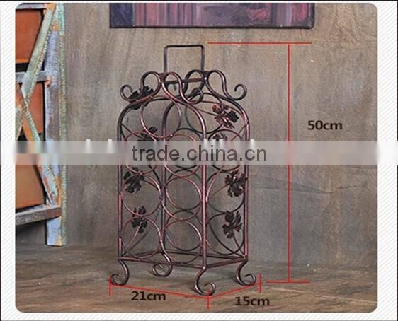 Wholesale metal wine bottle wire stoage holder stand