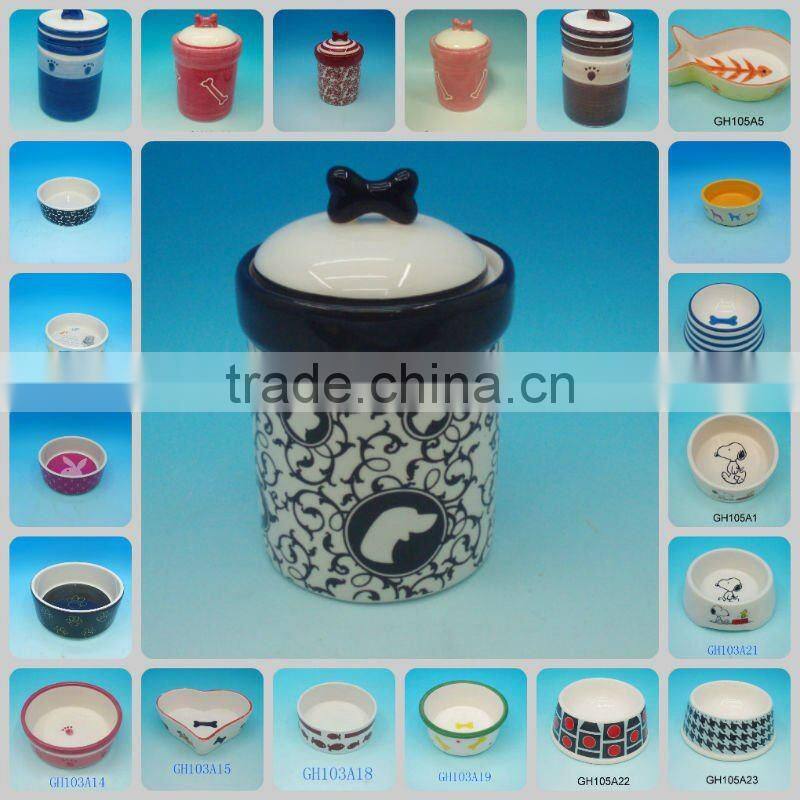 Ceramic Dog jar with Lid