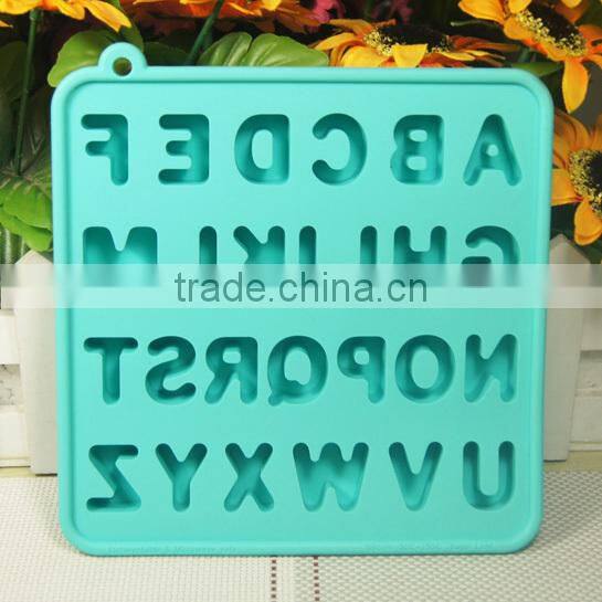 Fancy silicone ice cube tray with alphabet letter A to Z shaped