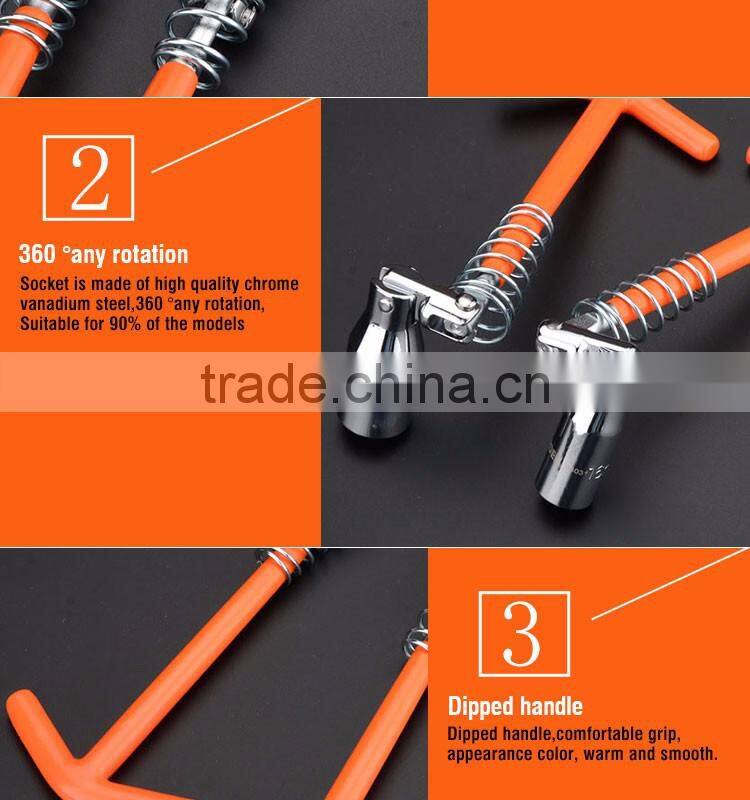 Chrome Vanadium Professional T Universal Spark Plug Socket Wrench Tool