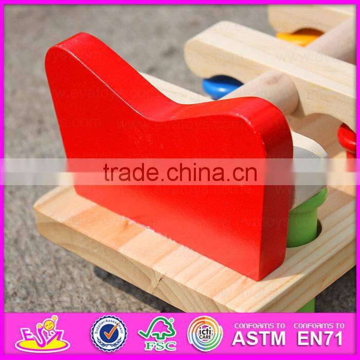 Eco-friendly handmade kids early learning wooden hammer toy W11G017-S