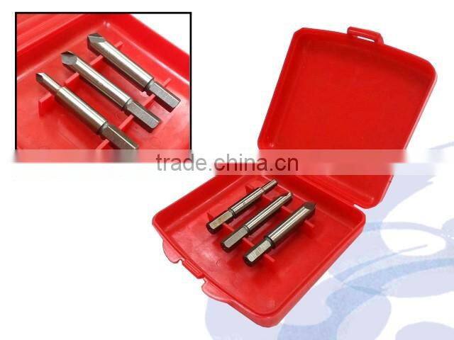 3PC HSS Screw Extractor Set With Quick Hex Shank for Power Tools