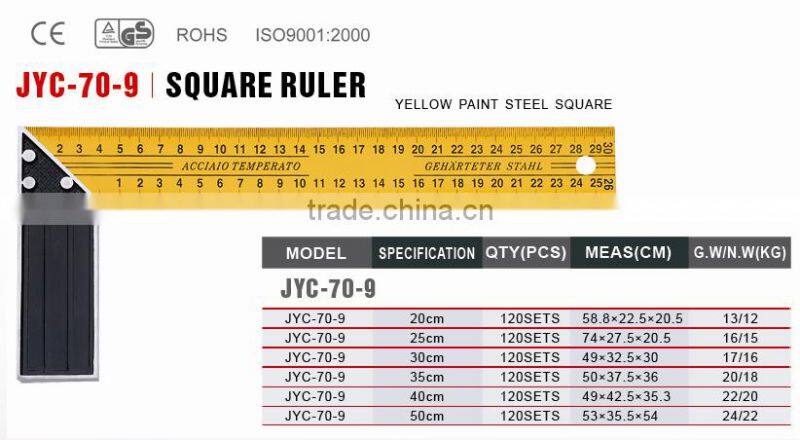 high quality tri square ruler with black surface