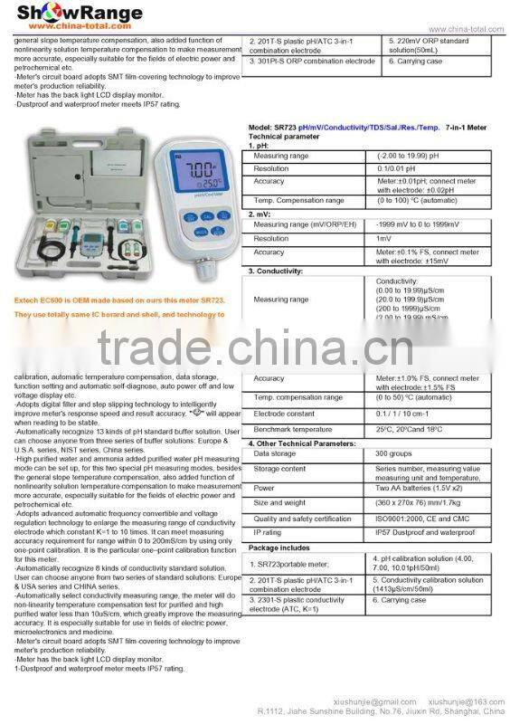 PH meter, water quality meter