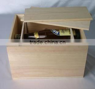 Wholesale W/O painting holding 6 bottles wooden wine box