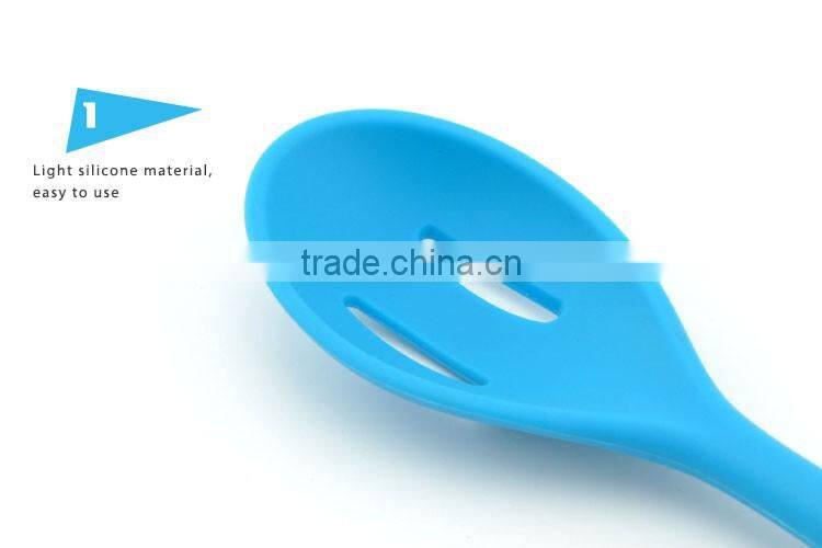 Integrated Seamless Design Silicone Handle Slotted Spoon