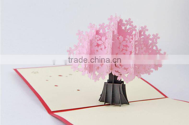 Flower Cherry 3D Pop Up Greeting Card 3D Birthday Greeting Card Creative Handmade Birthday Cards
