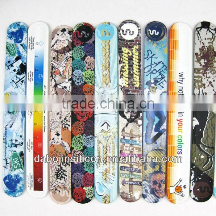 make silicone rubber slap band wide slap bracelet