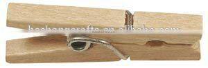 Mini Clothes Pins Plain Small Natural Color Wooden Craft Clip With Metal Spring 25mm