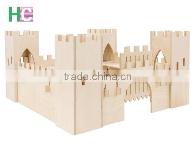 2017 new design unfinished wooden castle