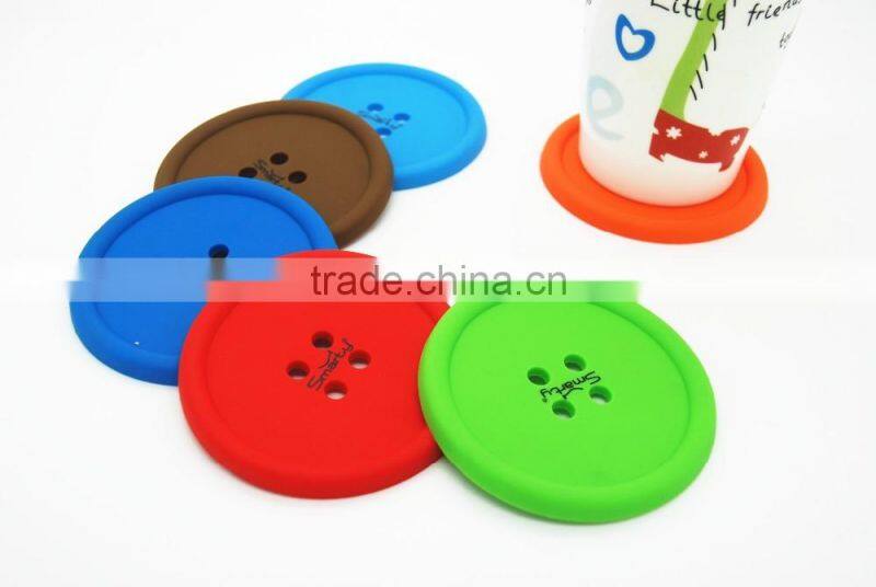 Hot colored customized food grade silicone table beer cup coaster