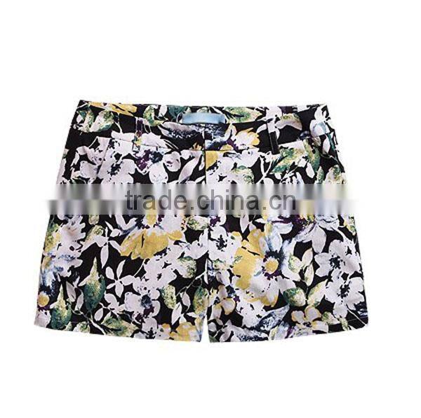 high quality ladies casual pants fashion best price fit short floral printed cotton pants