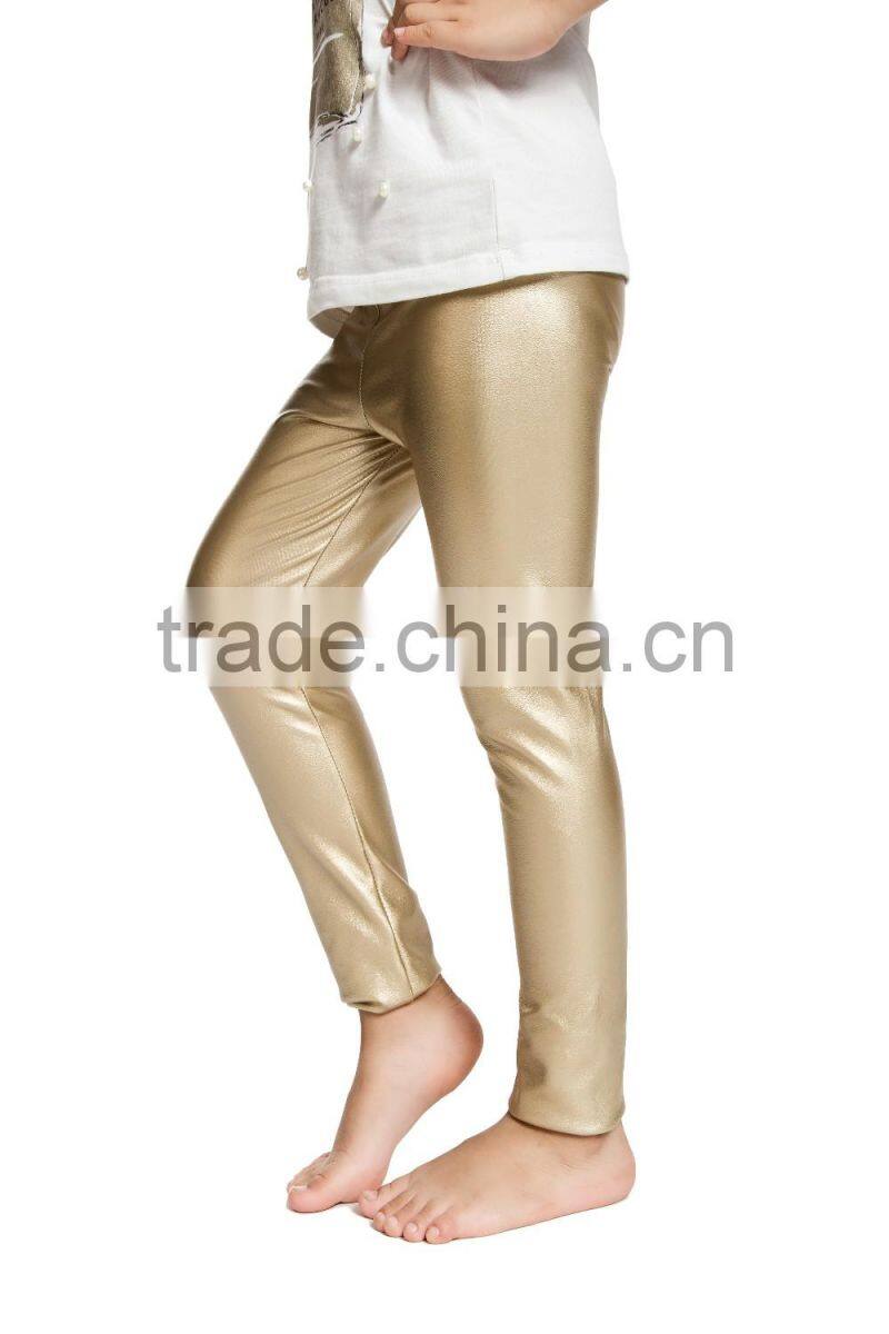 wholesale new style fall boutique girls pants fabric printed gold baby legging baby pants made in China 2016