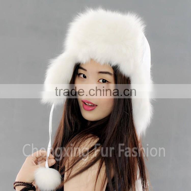 CX-C-38T Alibaba Wholesale China Fashion Cheap Beanie/ Unisex Fox Fur Knitted Hat