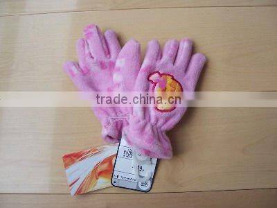 white color promotional embroidery fleece glove in good price