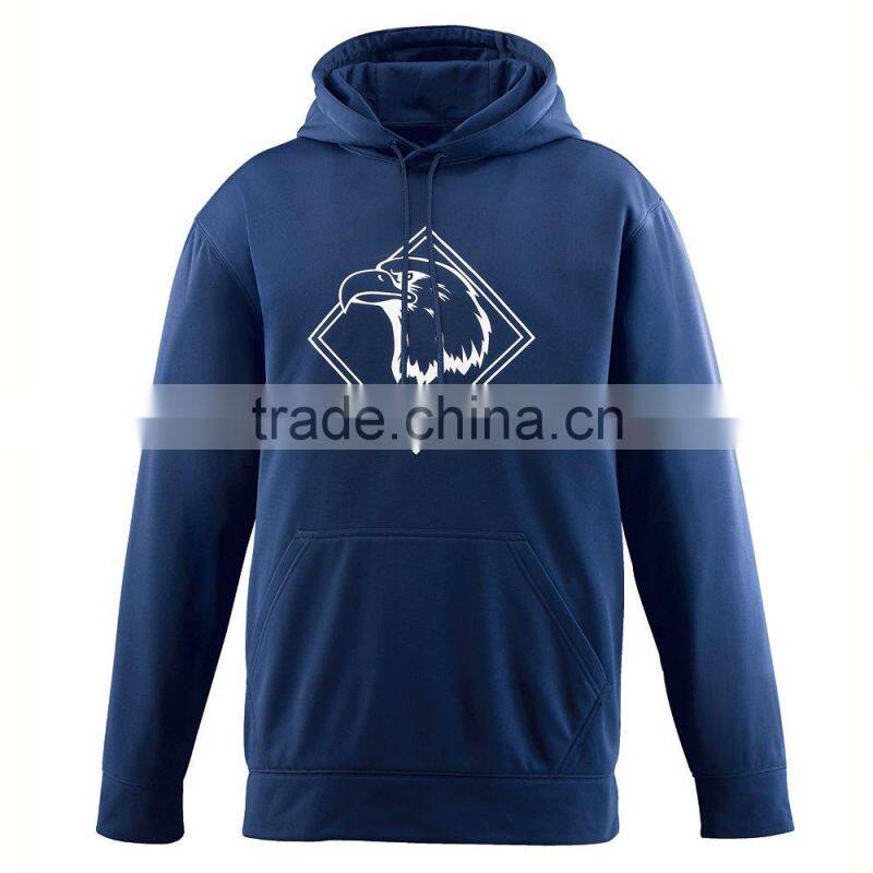 Wicking Fleece Hooded Sweatshirt For Man Custom Self-Lined Drawcord Hood Warm Hoodies 100% Polyester Wicking Fleece Sweaters