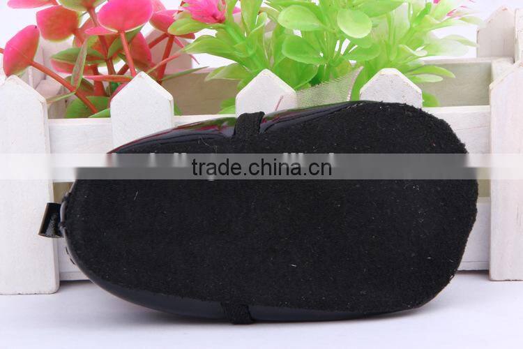 new baby leather shoe cheap wholesale shoe in china girls princess leather shoes with pink ribbon