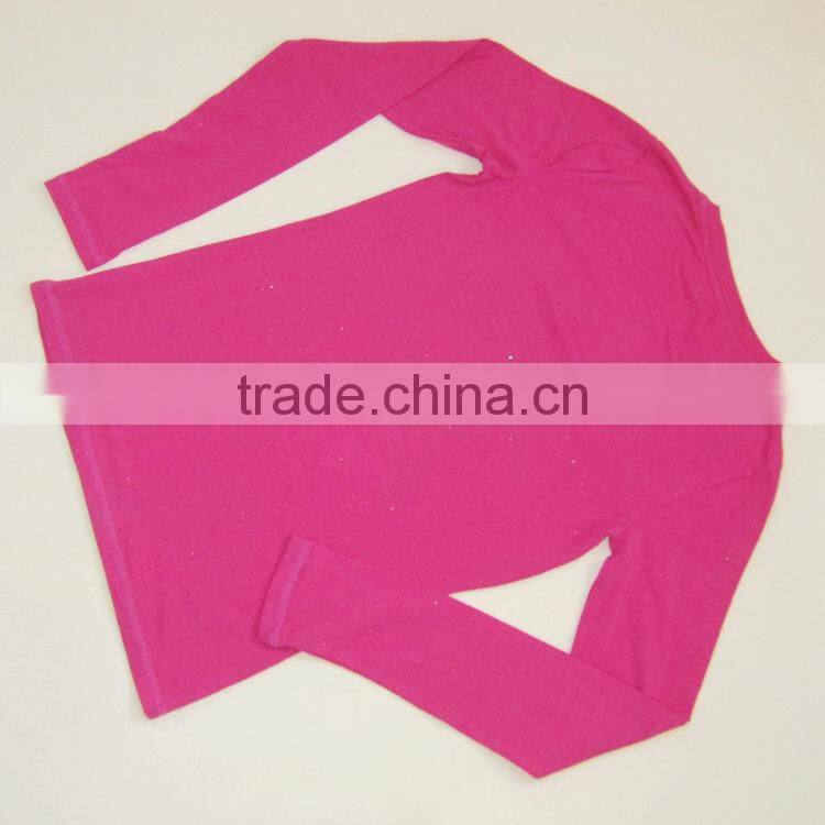 R&H Fashion pink girly skull designs with Long Sleeve funny t-shirt for Girls