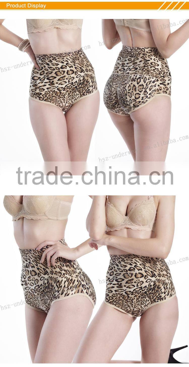 HSZ-3338 High Waist Push Up Lady underwear Leopard Design Hot Sale Women Padded Panty