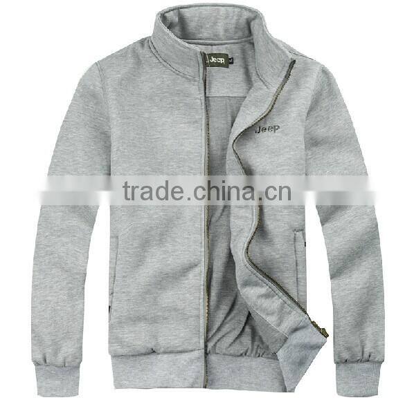 OEM Wholesale Knitting Inside Brushed Fleece 100% Cotton /Polyester /CVC /TC Stand Collar Jacket For Women Men