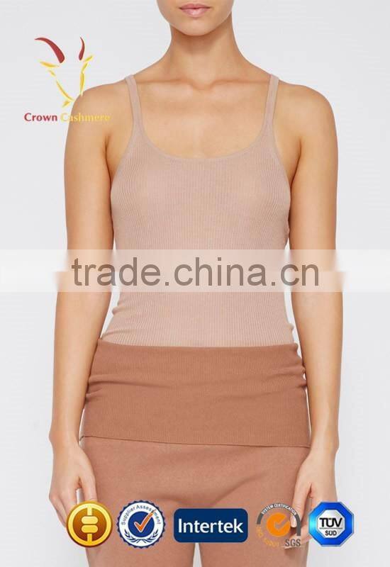Women Round Neck Cashmere Sleeveless Knitted Sweater Pullover