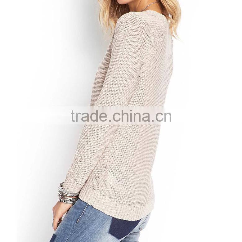 simple pure cotton blank fashion loose women sweater for autumn