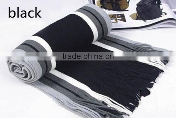 New arrival cheap price high quality wool knitting design men's winter warm scarf