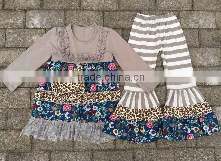 2016 wholesale spring baby clothing set girls pajamas christmas baby japamas for kids