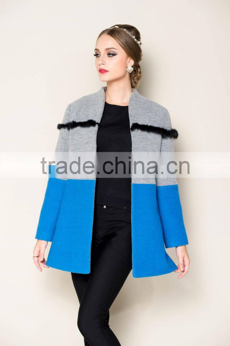 drop shipping service elegant designed winter trench coats women 2015 with decoration