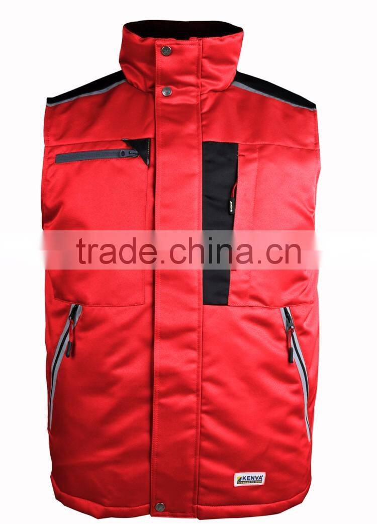 Good quality protective workwear winter bodywarmer men padded waistcoat