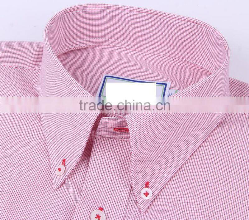 2017 small checks men's long sleeve button-down collar casual shirt