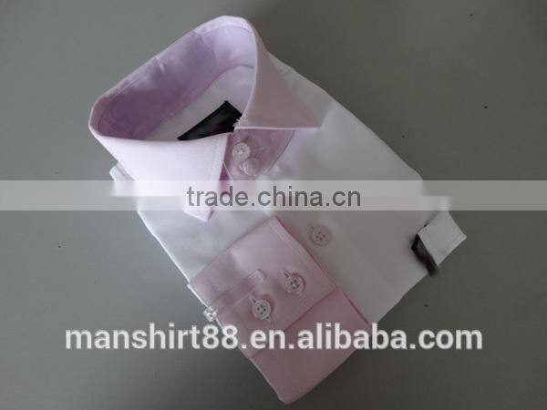 boy' s fancy long sleeve contrast spread collar and cuff casual shirt