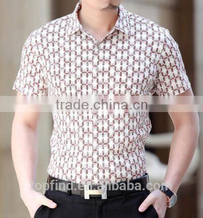Hawaii style fashion mercerized cotton printing shirts for man
