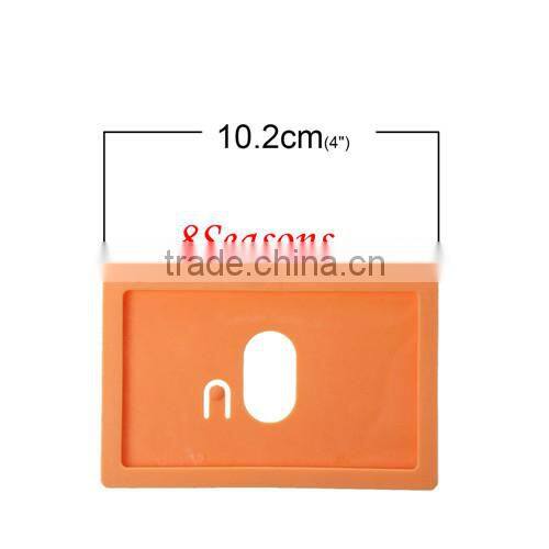 Orange Horizontal Polyvinylchlorid ID Cards Badges Holders 10.2cm x7.4cm