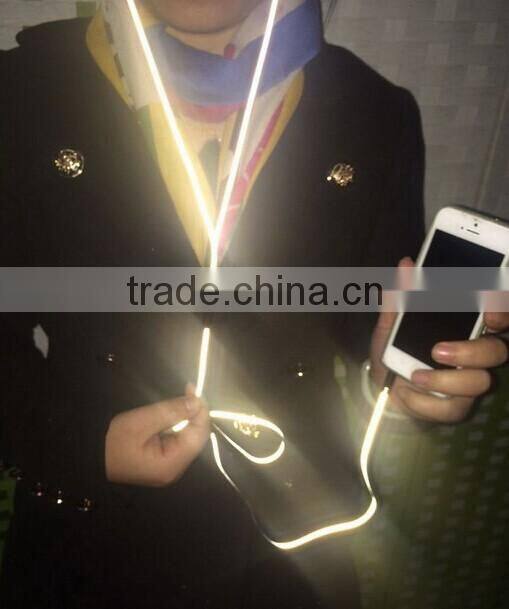 Wholesale white lighting reflective earphone line for saftety