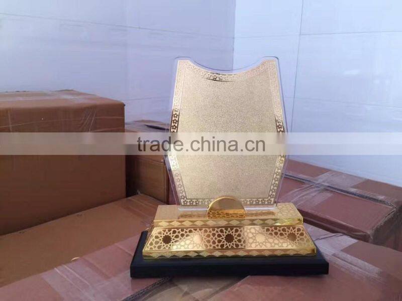 2017 New design metal trophy /wooden base trophy / black acrylic trophy /crystal trophy kjj-01